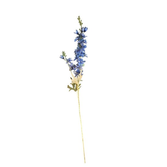Artificial Blue Delphinium Silk Flowers With Greenery For Floral Arrangements & - Picture 1 of 8